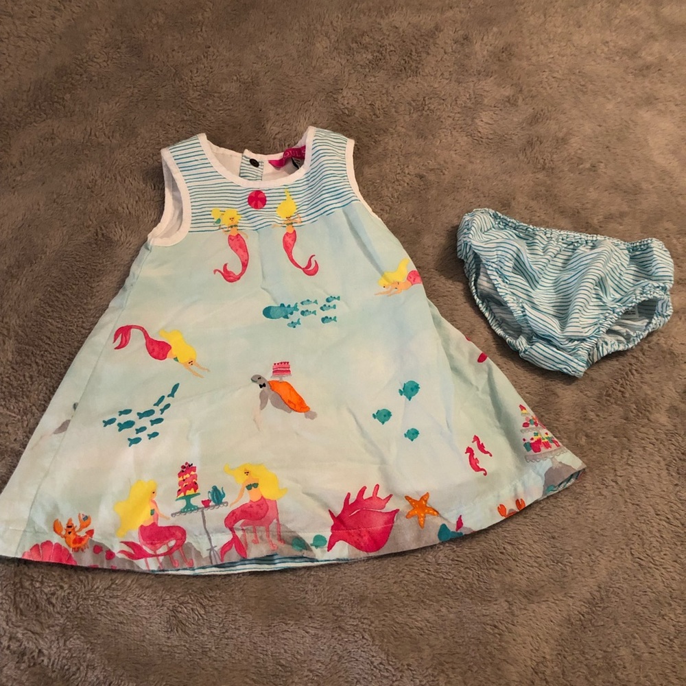 Joules Under the Sea Mermaid Dress & Diaper Cover